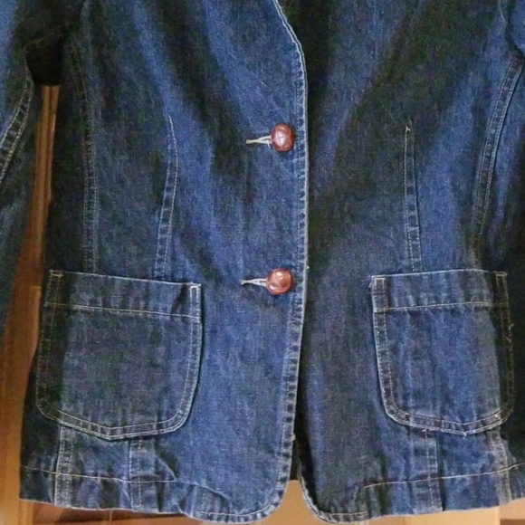 Lands End vintage Jean jacket sz 16, EUC - Picture 3 of 8